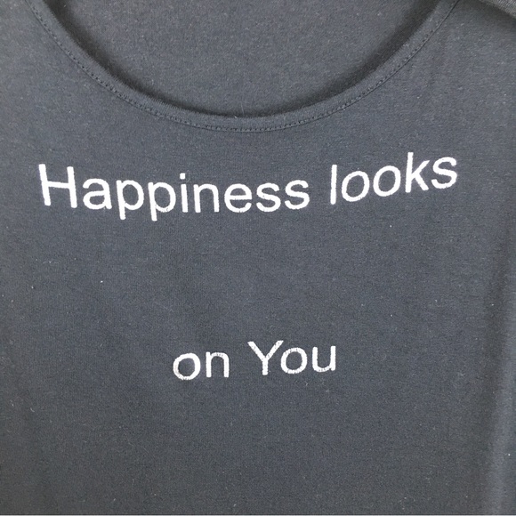 MOHITO COLLECTION Black Sheer Over Layer "Gorgeous" Black Tank "Happiness looks - Picture 4 of 10